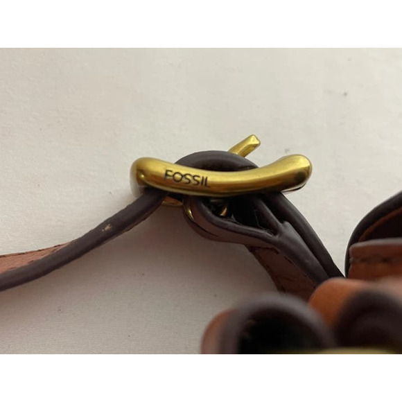 Fossil Brown Leather Memoir Novel Flap Crossbody Messenger Satchel Purse ZB5413 - Picture 12 of 14